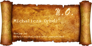 Michalicza Orbó névjegykártya